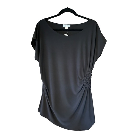 Dress Barn Tops - Dressbarn NWT Black Blouse With Asymmetric Hem. Adorable and flattering top!!